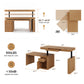 Electric Height Adjustable Standing Desk with 360° Rotating Side Table