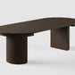 T001 OAK VENEER EXTENDABLE DINING TABLE & SET, DARK BROWN