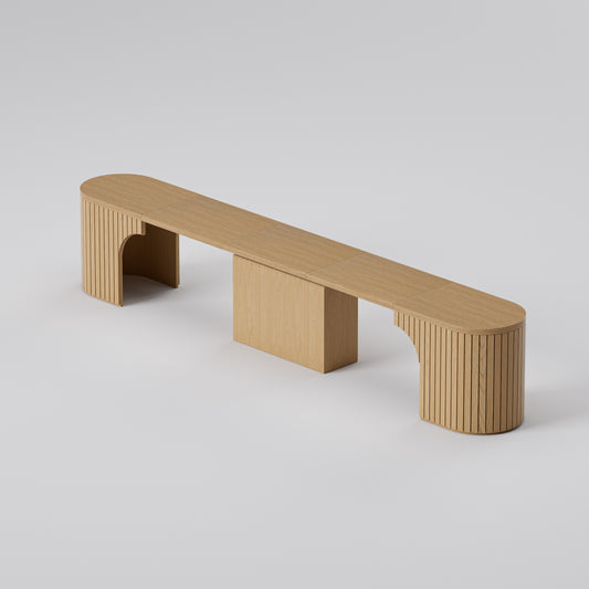 C001 OAK VENEER EXTENDABLE BENCH