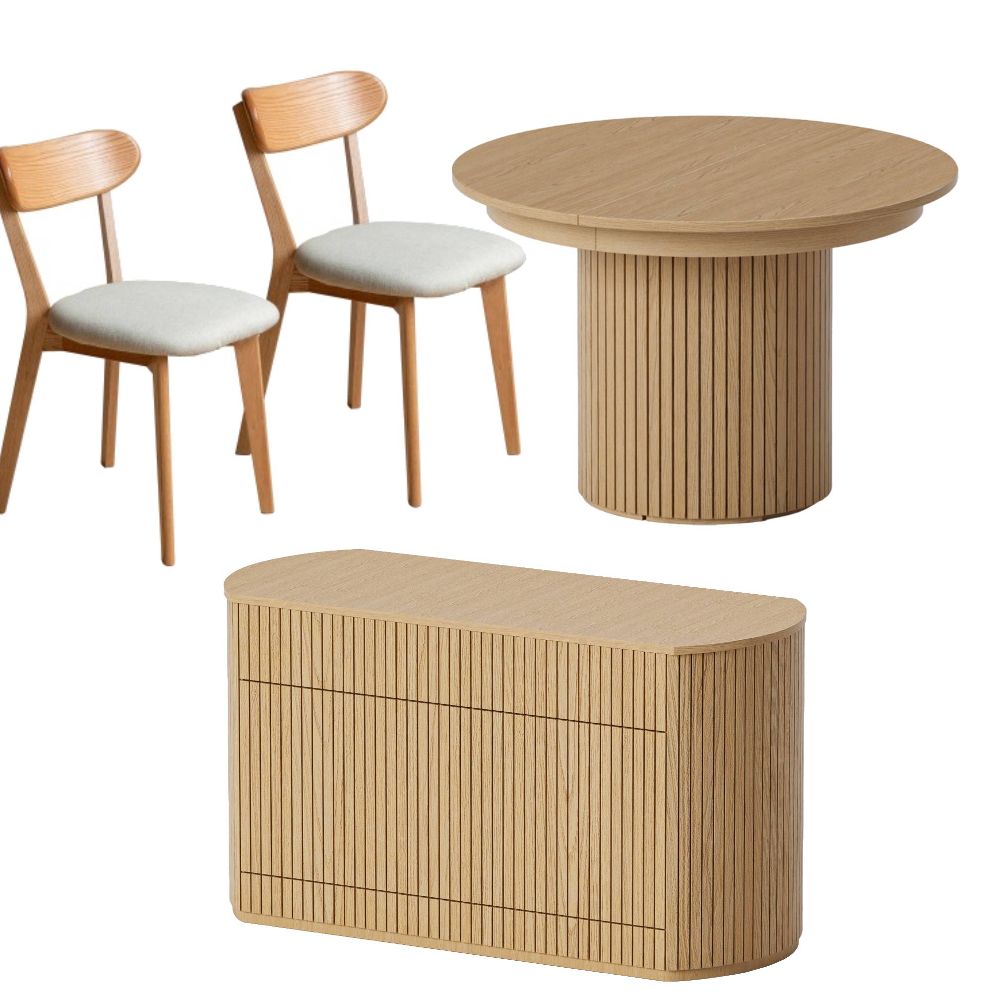 Ashley CHAIR & TABLE(oak) COUNTER 【配送不可】DOERI Bolanburg D647-13 Set Table Counter Leaf Drop Round Piece 7 木製ラック・ウッドラック