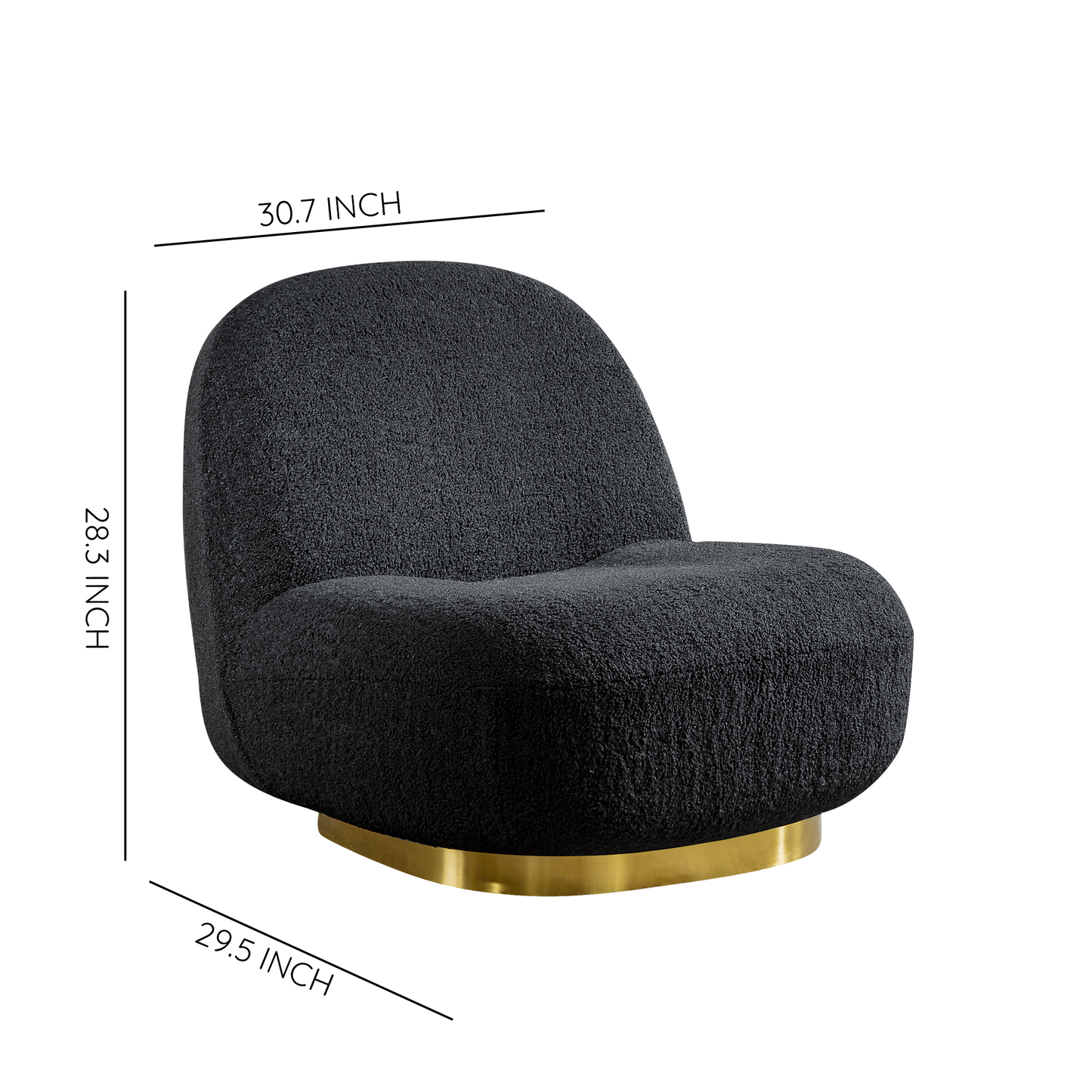C601 Designer Boucle Swivel Barrel Chair