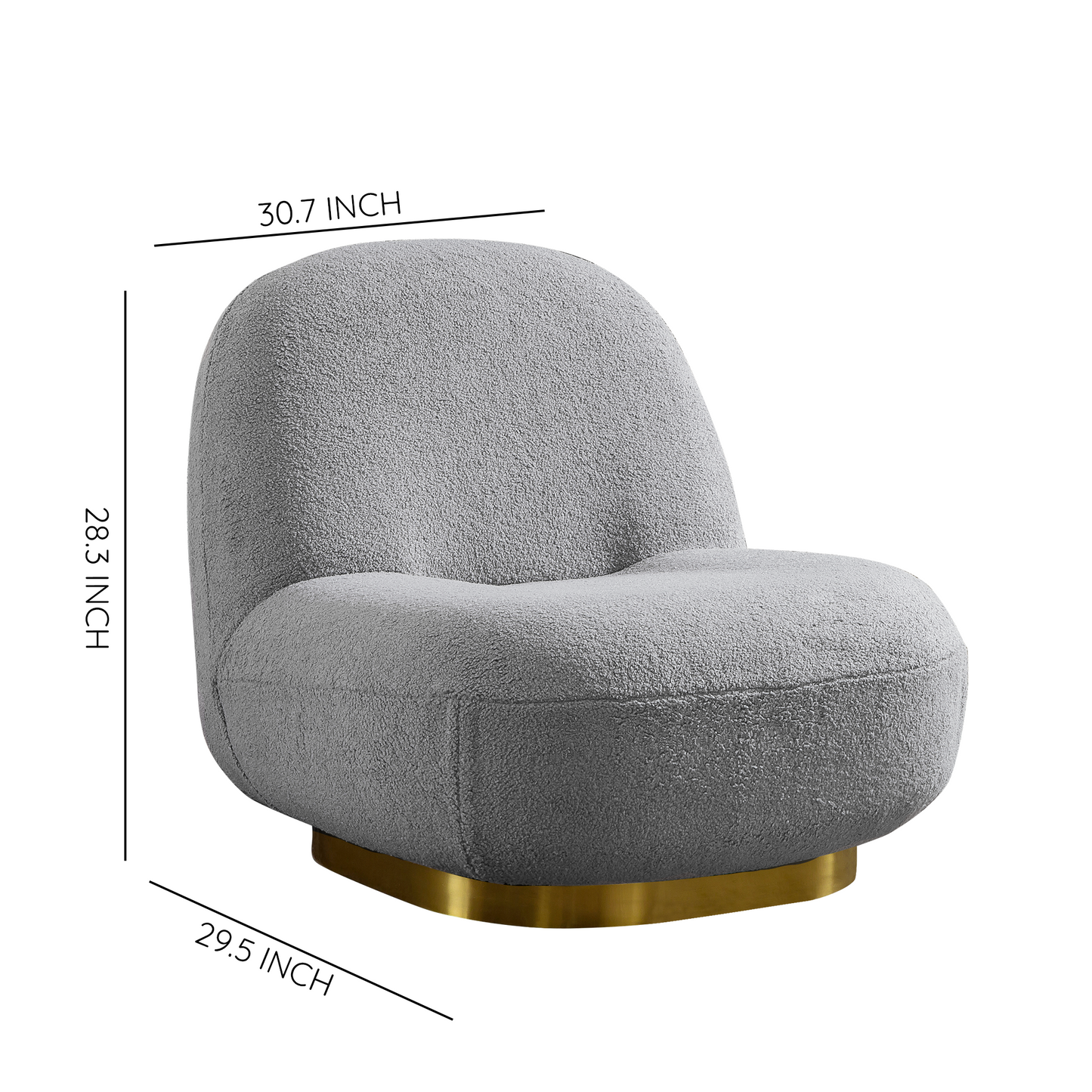 C601 Designer Boucle Swivel Barrel Chair