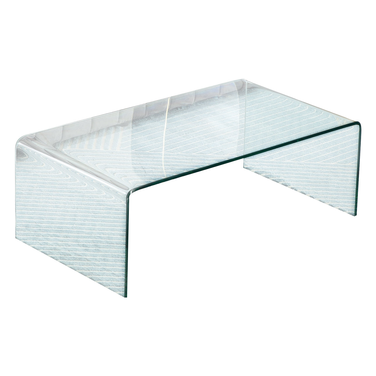 CT1027 Modern Clear Tempered Glass Coffee Table
