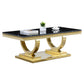 CT316 Classic Black Marble Coffee Table with Gold Base