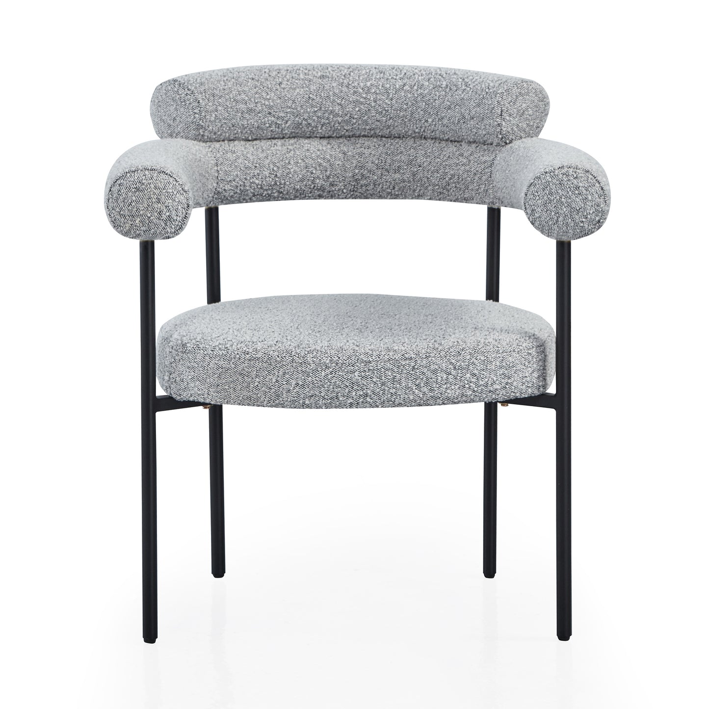 DC02 Set of 2 Granule Fabric Dining Chairs with Brushed Gold/ Black Base