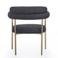 DC02 Set of 2 Granule Fabric Dining Chairs with Brushed Gold/ Black Base