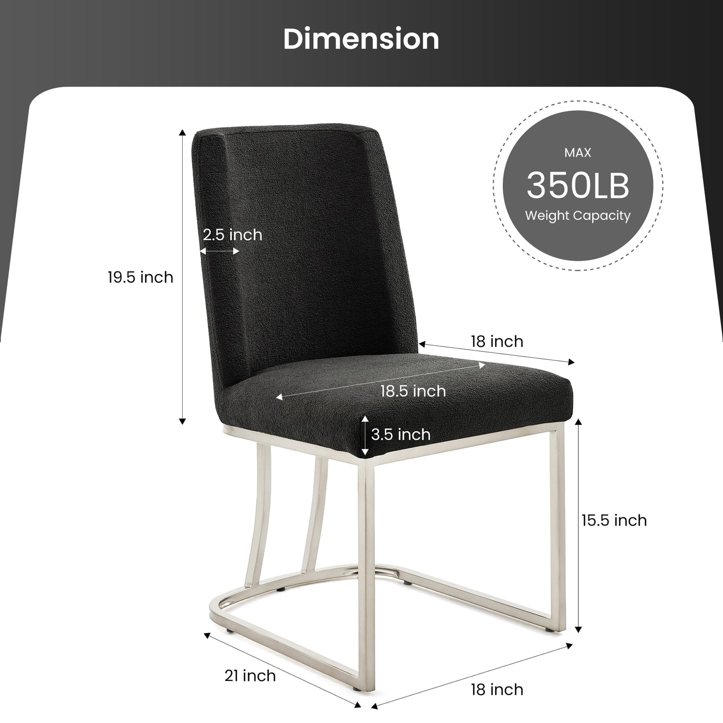 DC05 DINING CHAIR， 2 CHAIRS / BOX