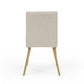 DC15 Set of 2 Fabric Dining Chair with Gold Base