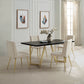DC15 Set of 2 Fabric Dining Chair with Gold Base
