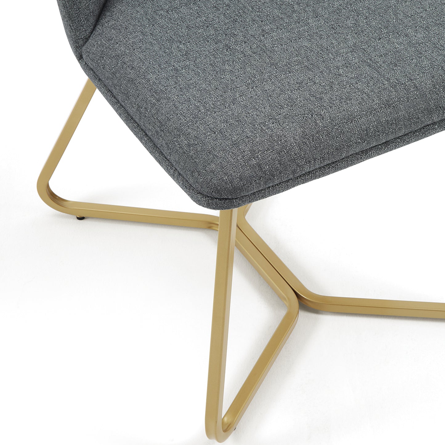 DC20 Set of 2 Fabric Dining Chairs with Brushed Gold Base