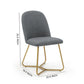 DC20 Set of 2 Fabric Dining Chairs with Brushed Gold Base