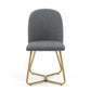 DC20 Set of 2 Fabric Dining Chairs with Brushed Gold Base