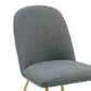DC20 Set of 2 Fabric Dining Chairs with Brushed Gold Base