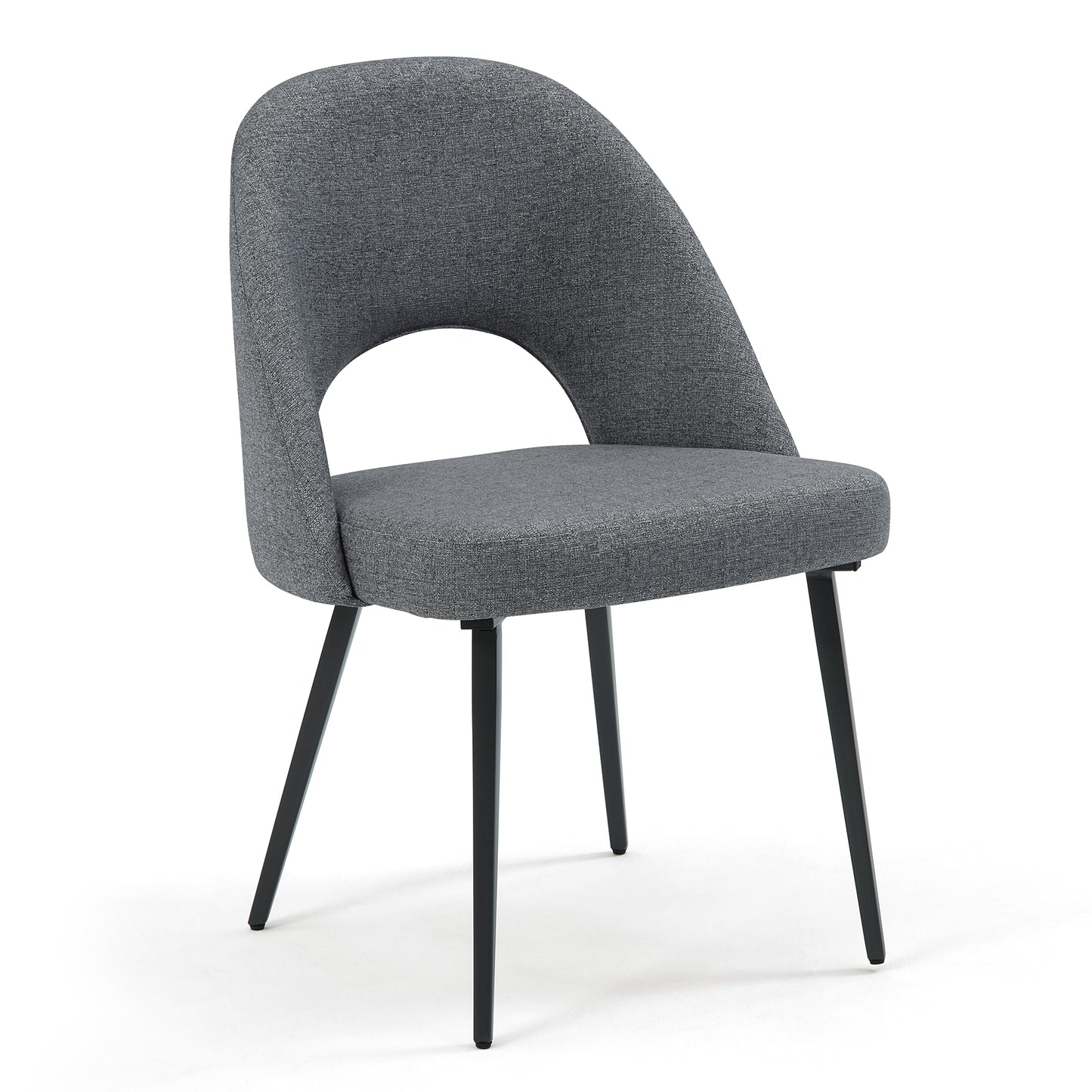 DC25 Set of 2 Fabric Dining Chair with Black Base