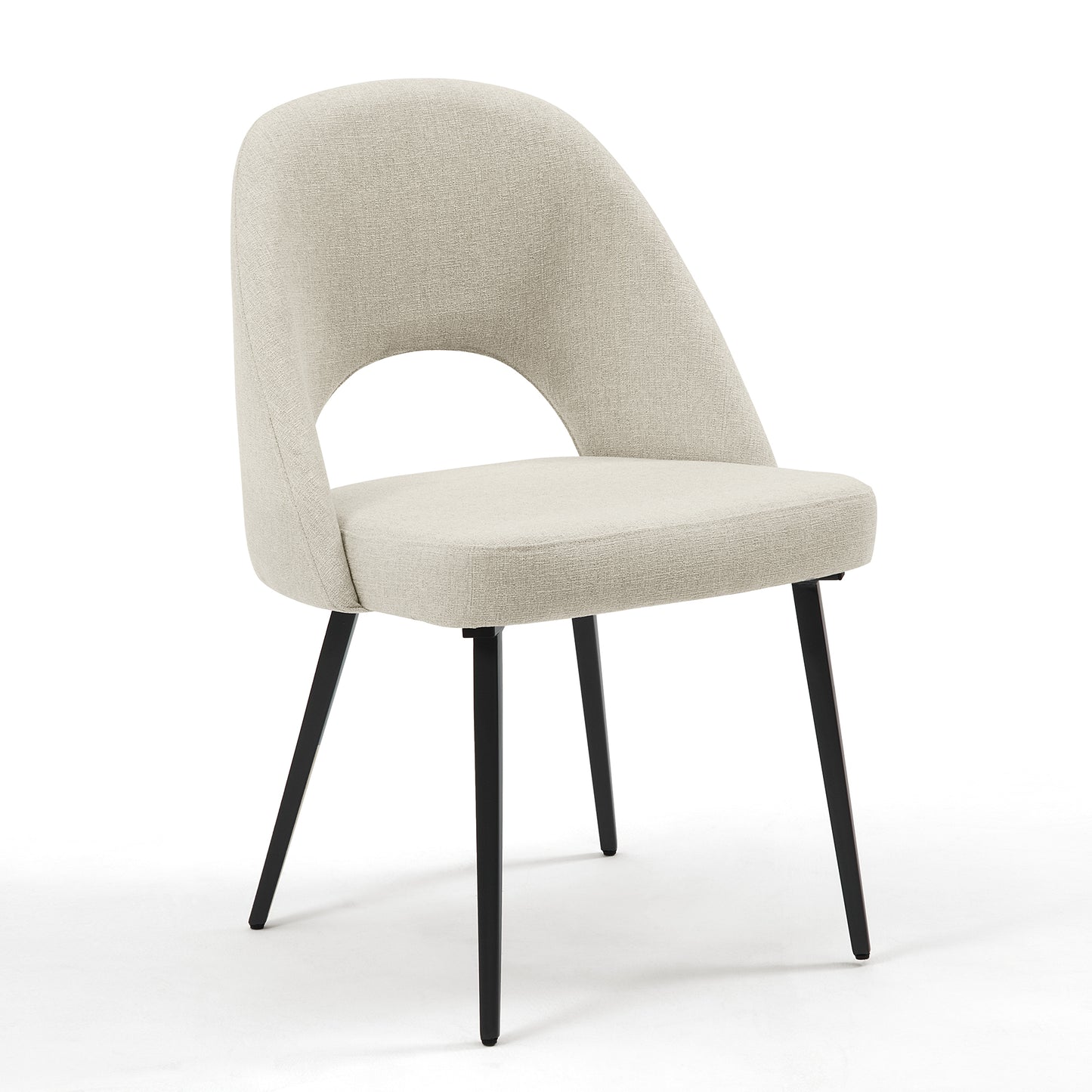 DC25 Set of 2 Fabric Dining Chair with Black Base