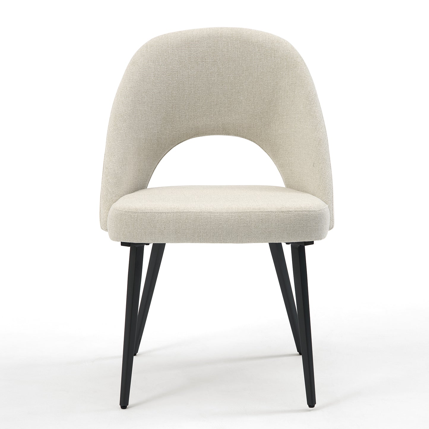 DC25 Set of 2 Fabric Dining Chair with Black Base