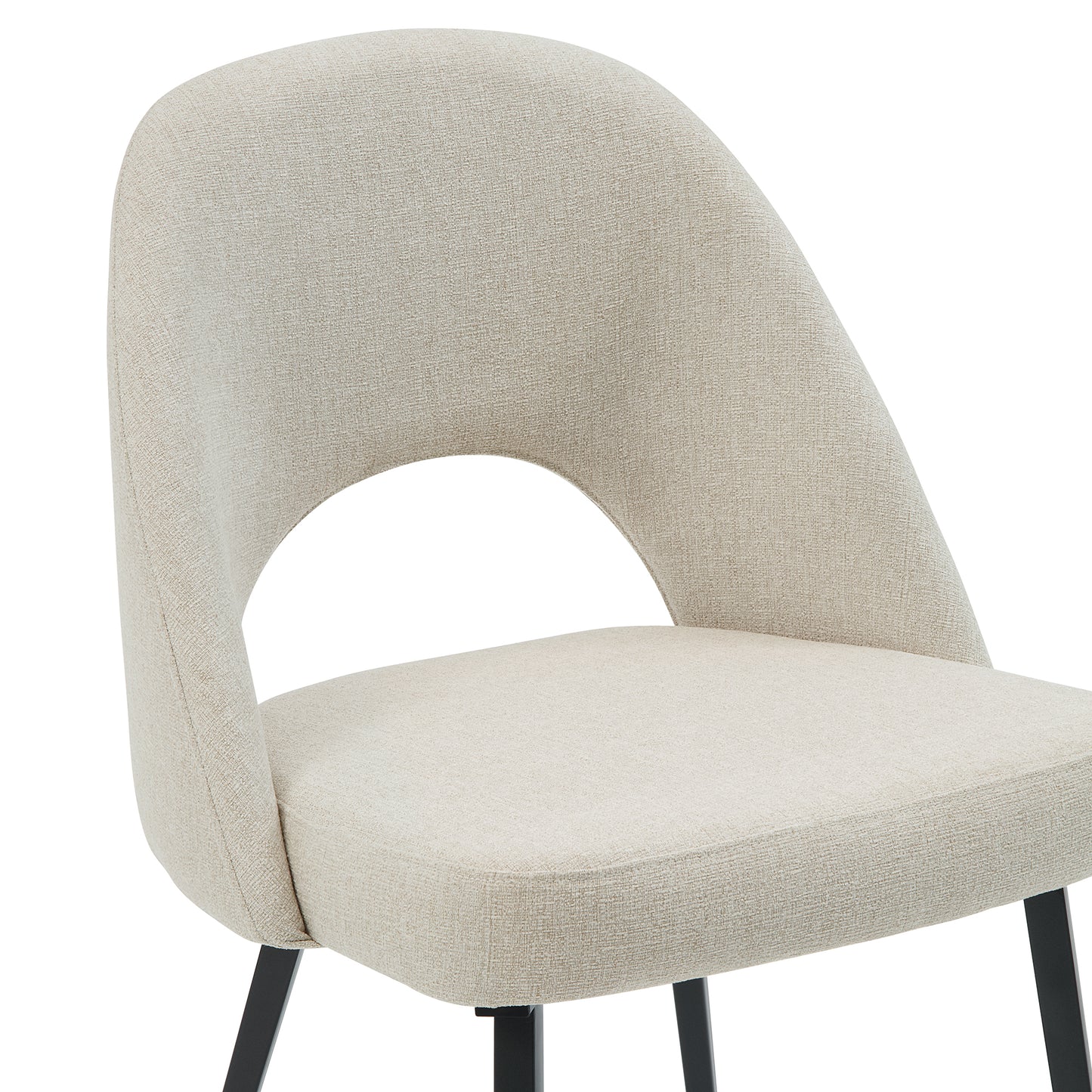 DC25 Set of 2 Fabric Dining Chair with Black Base