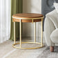 ET015 Brown Top End Table with Brushed Gold Base