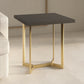 ET020 Black Rectangular End Table with Brushed Gold Base