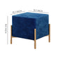 G02 Square Velvet Ottoman with Gold Stainless Steel Legs