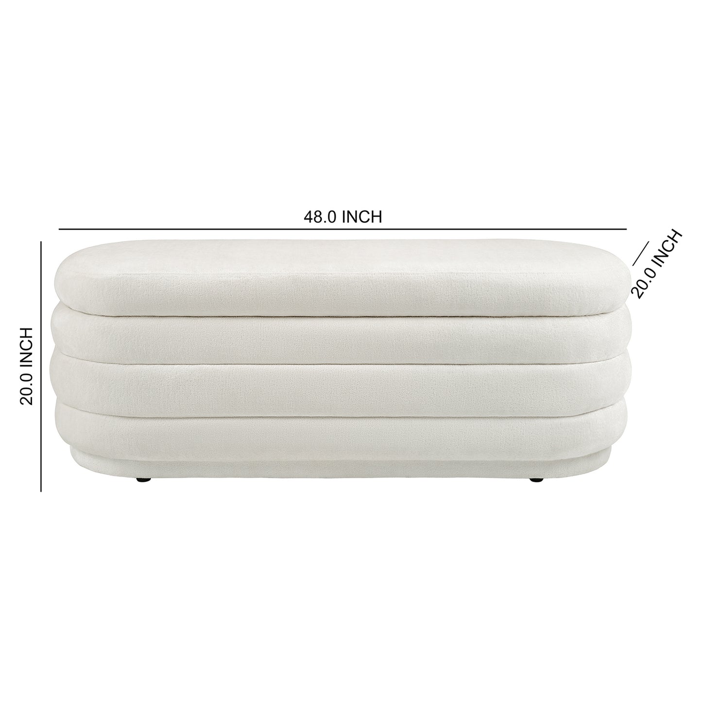 G61 Fabric Storage Bench with Plastic Legs