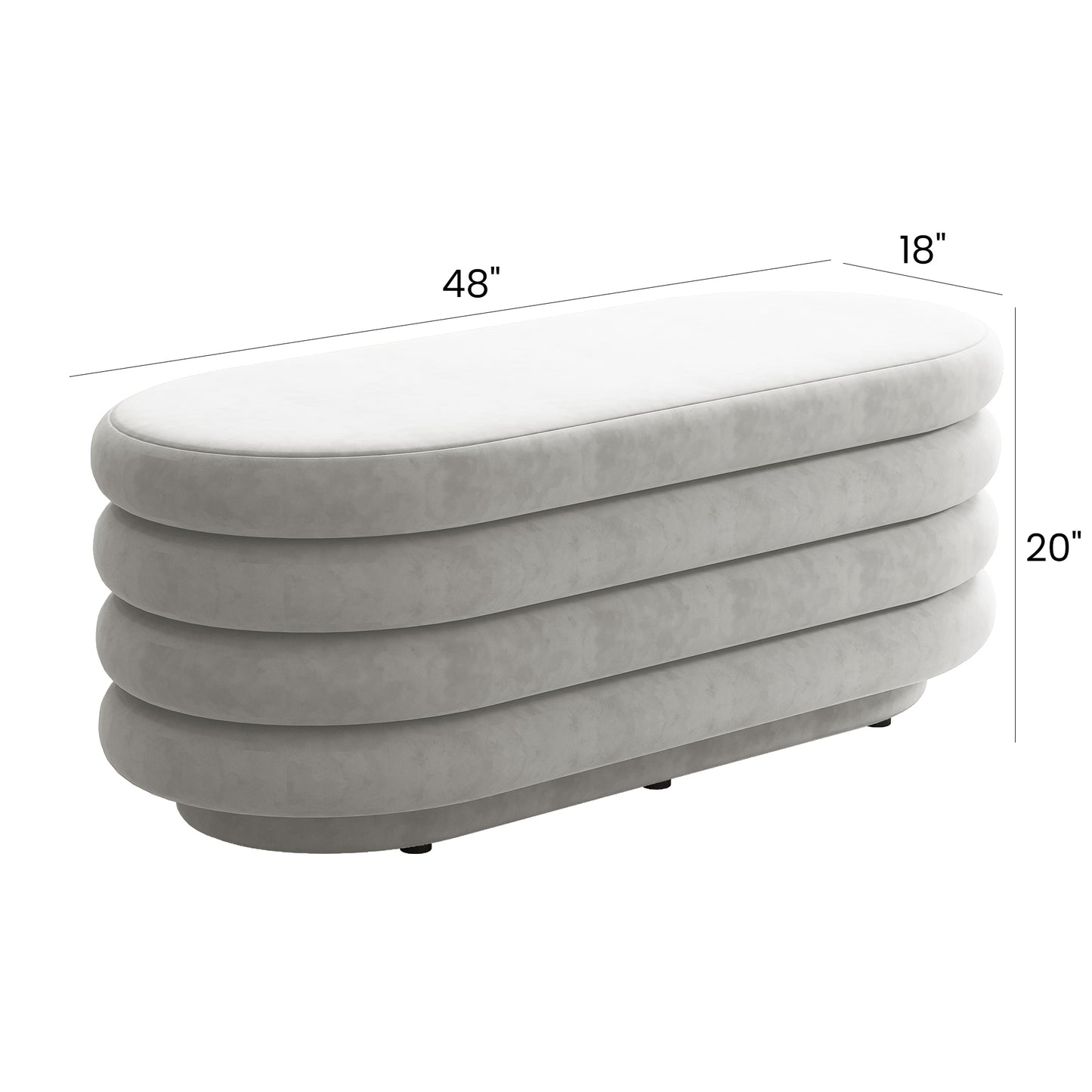 G61 Fabric Storage Bench with Plastic Legs