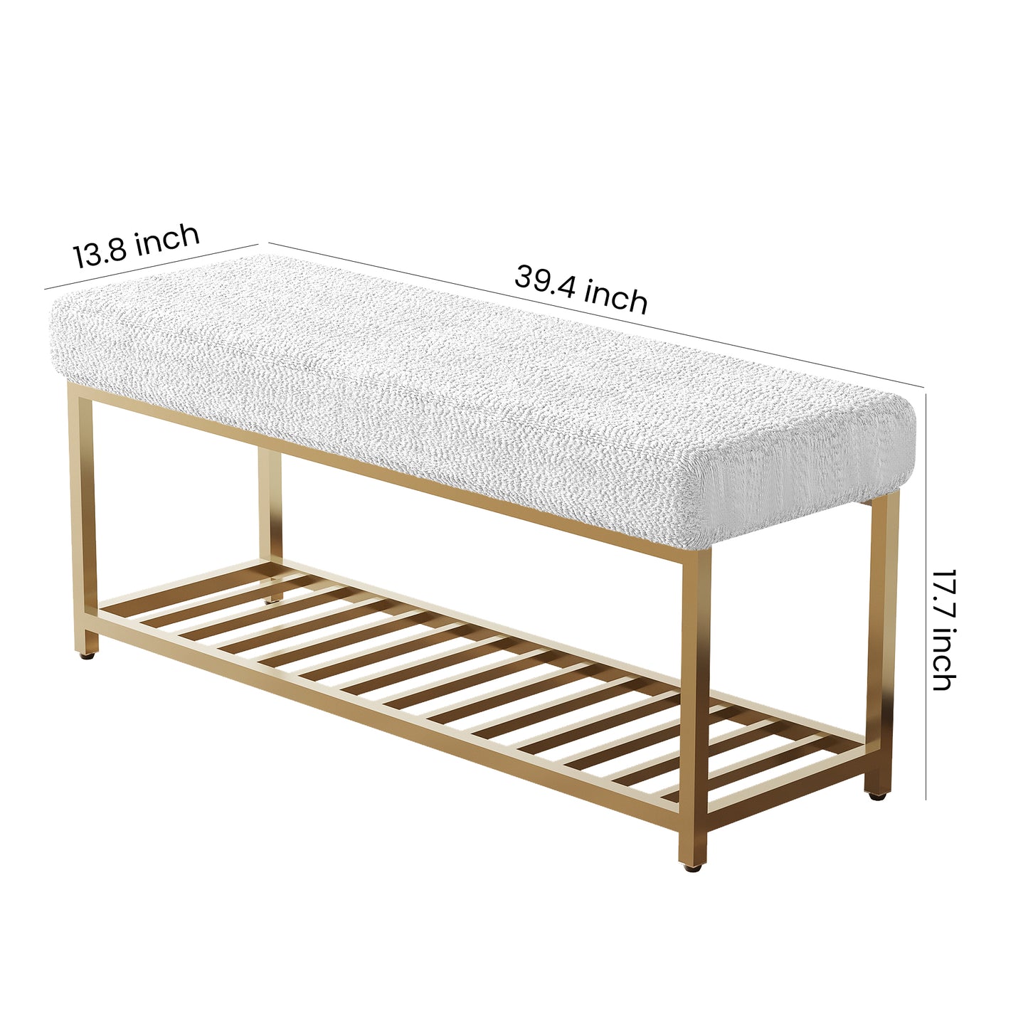 G82 Elegant Bench with Stainless Steel Base