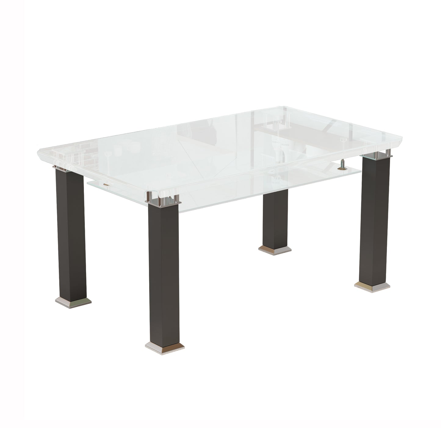 JD150 Rectangular Tempered Glass Dining Table