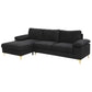 LSEC8036 Corduroy Left Corner Sectional Sofa
