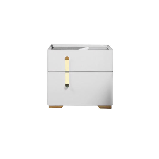 NS001 Ivory/Orange Lacquer MDF Night Stand