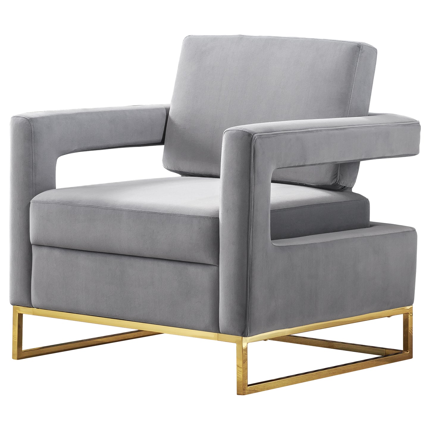 RC02 Luxurious Velvet Barrel Chair with Gold Stainless Steel Base