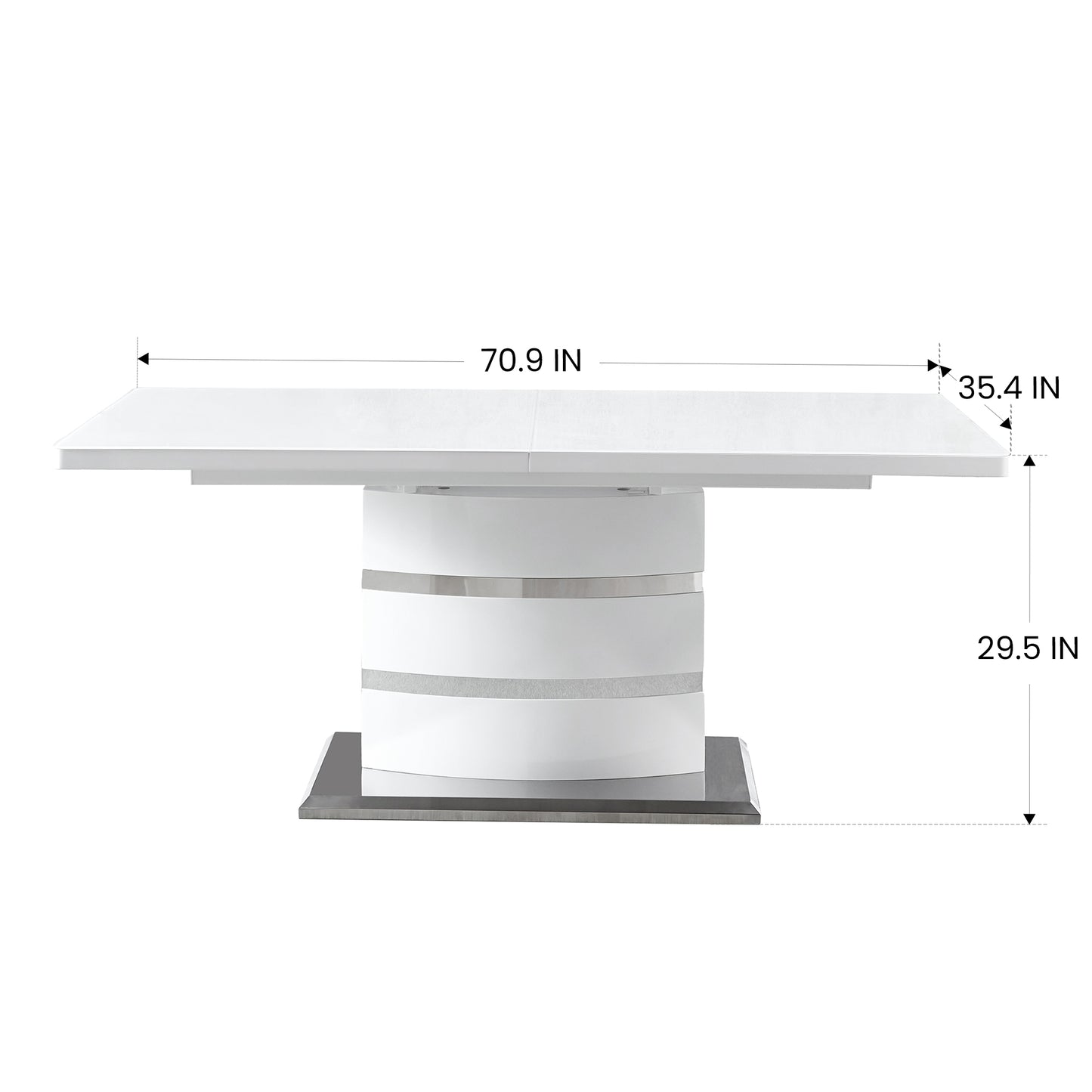 RDT218 Extendable Printed Marble Top Dining Table