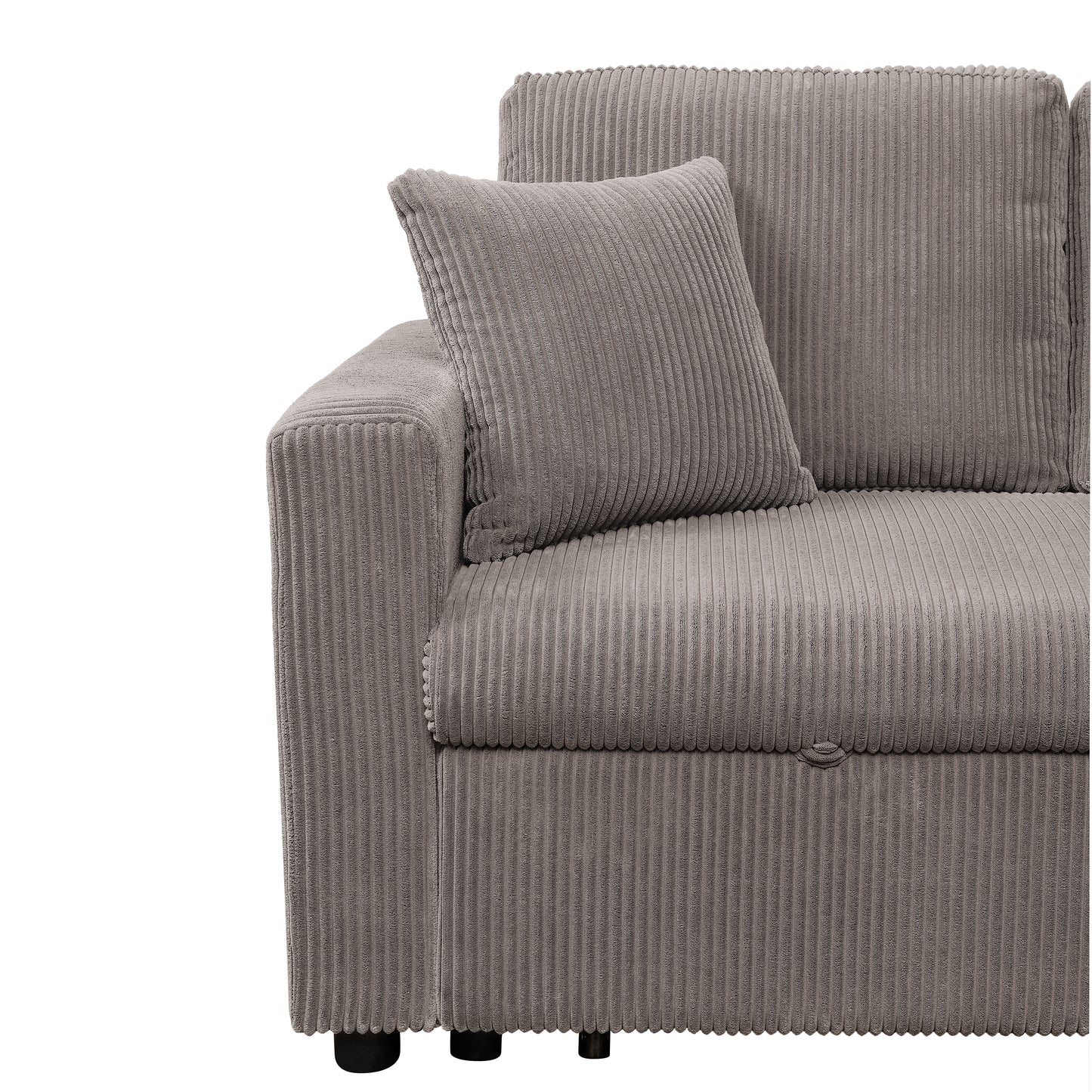 SMB8037 Corduroy Fabric Storage Chaise with Wheels