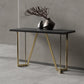 ST020 Black Rectangular Top Console Table with Brushed Gold Base