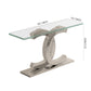 ST313 Modern Console Table with Tempered Glass Top & Stainless Steel Base