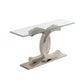 ST313 Modern Console Table with Tempered Glass Top & Stainless Steel Base