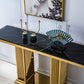 ST311 Solid Marble Console Table with Gold Finish Base