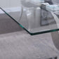 RDT315 Solid Marble/ Tempered Glass Top Rectangular Dining Table