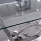 RDT315 Solid Marble/ Tempered Glass Top Rectangular Dining Table