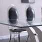 RDT315 Solid Marble/ Tempered Glass Top Rectangular Dining Table