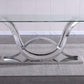 RDT315 Solid Marble/ Tempered Glass Top Rectangular Dining Table