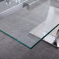 RDT206 Extendable Dining Table with 12mm Tempered Glass Top, Stainless Steel Base
