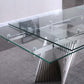 RDT207 Extendable Dining Table with Marble Tempered Glass Top
