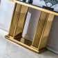 ST311 Solid Marble Console Table with Gold Finish Base