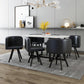 800 Modern 7-Piece Dining Table Set with White Marble Top and Leatherette/Fabric Chairs