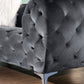 8037 Modern Velvet Loveseat/ Sofa with Wood Frame and Metal Legs
