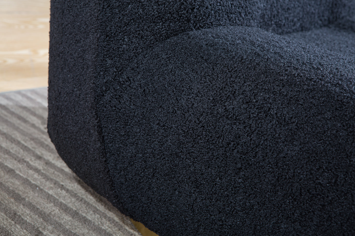 C601 Designer Boucle Swivel Barrel Chair