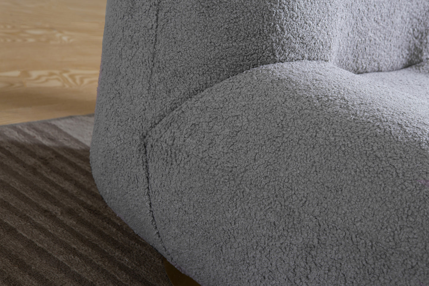 C601 Designer Boucle Swivel Barrel Chair