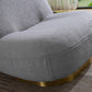 C601 Designer Boucle Swivel Barrel Chair
