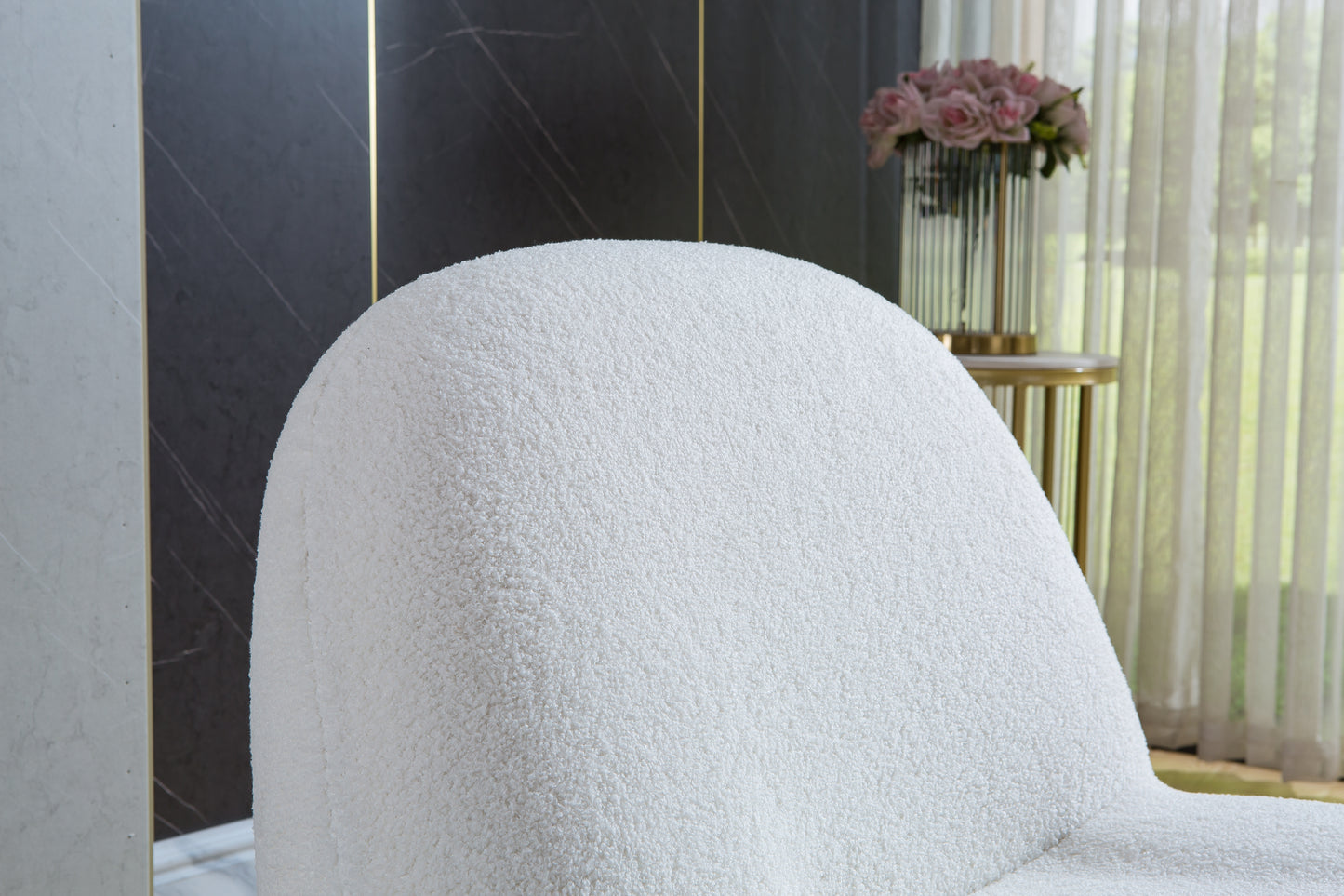 C601 Designer Boucle Swivel Barrel Chair